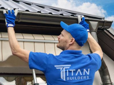 Titan employee repairing roof